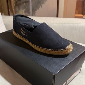 Saint Laurent Black Canvas Loafers